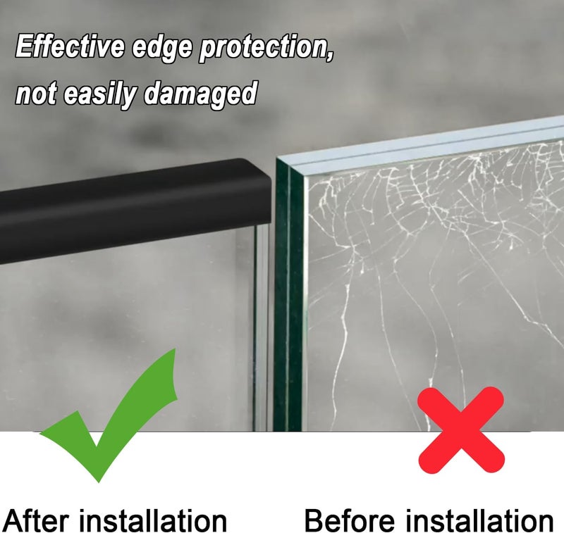 Pettyelf Silicone Edge Trim Self-Adhesive U Channel Silicone Edge Trim Edge Protector for Sheet Metal (Black, Fit 3/16" - L 20') - Image 5